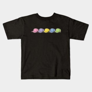 Five Pastel Multi Color Trucker Hats Graphic Kids T-Shirt